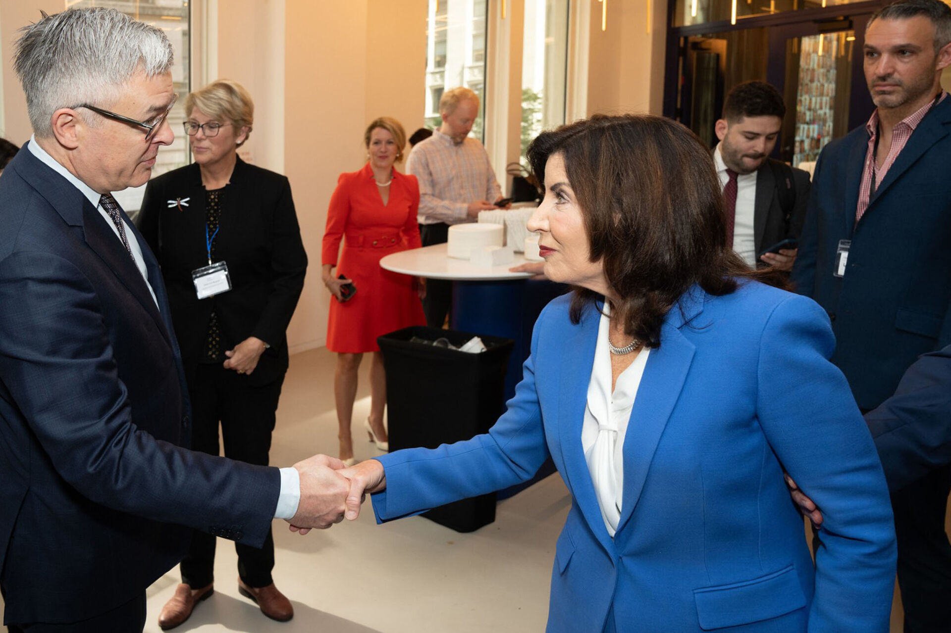 Governor Kathy Hochul greets Andy Keller