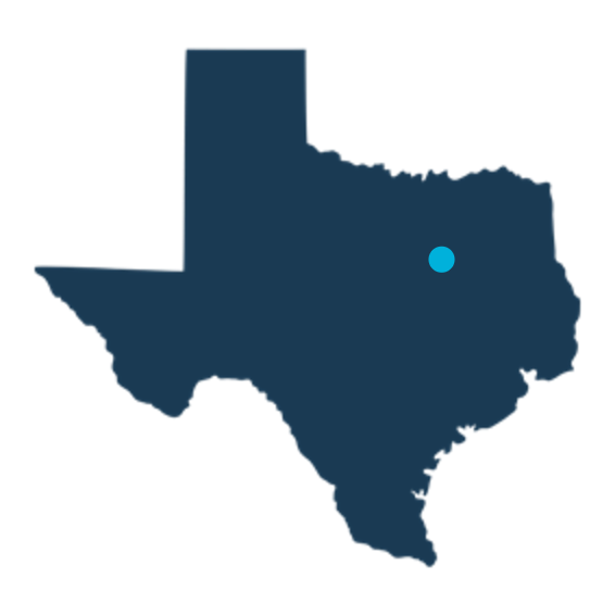 Map of Texas with Tarrant County marked